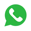 WhatsApp logo in white on a green chat bubble background.
